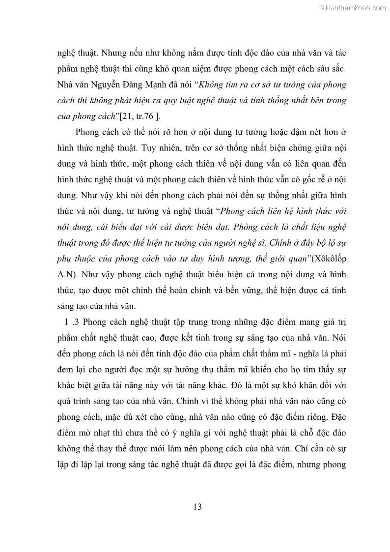 Luận văn thạc sĩ văn học Phong cách nghệ thuật truyện ngắn Thạch Lam - 2 Trang 15