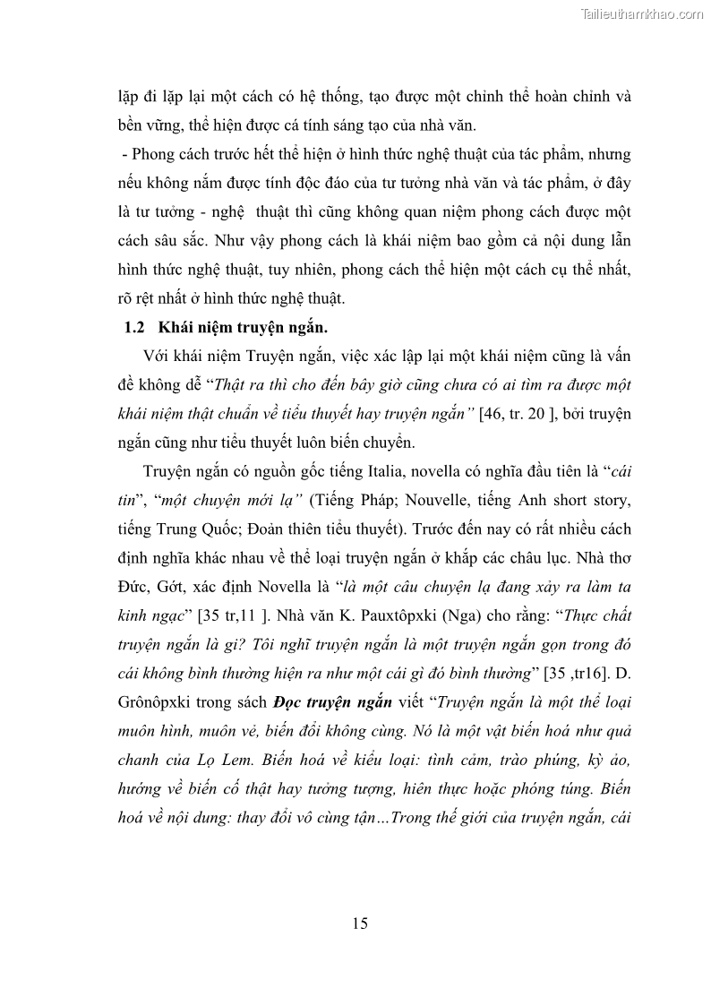 Luận văn thạc sĩ văn học Phong cách nghệ thuật truyện ngắn Thạch Lam - 2 Trang 17