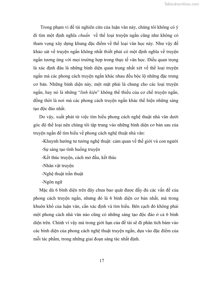 Luận văn thạc sĩ văn học Phong cách nghệ thuật truyện ngắn Thạch Lam - 2 Trang 19