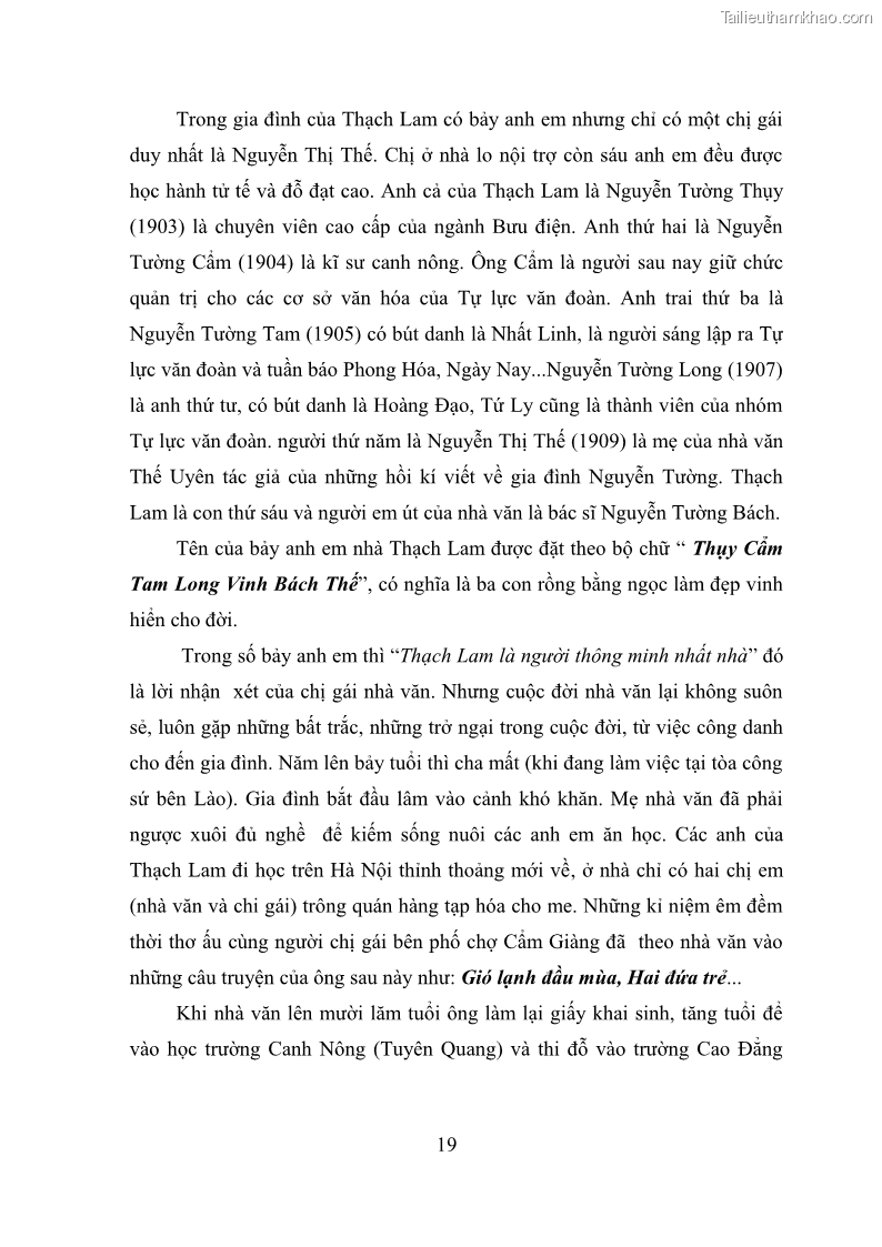 Luận văn thạc sĩ văn học Phong cách nghệ thuật truyện ngắn Thạch Lam - 2 Trang 21