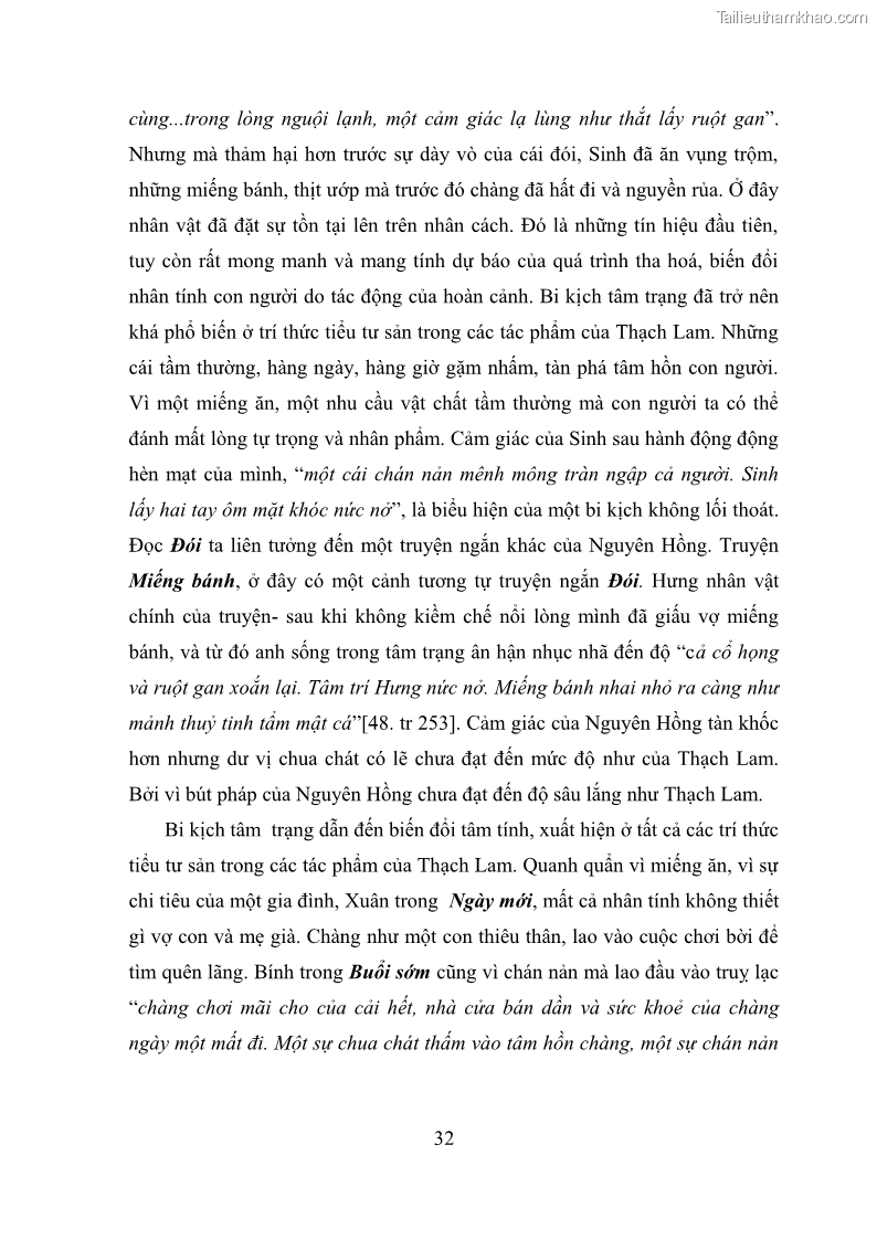Luận văn thạc sĩ văn học Phong cách nghệ thuật truyện ngắn Thạch Lam - 3 Trang 34