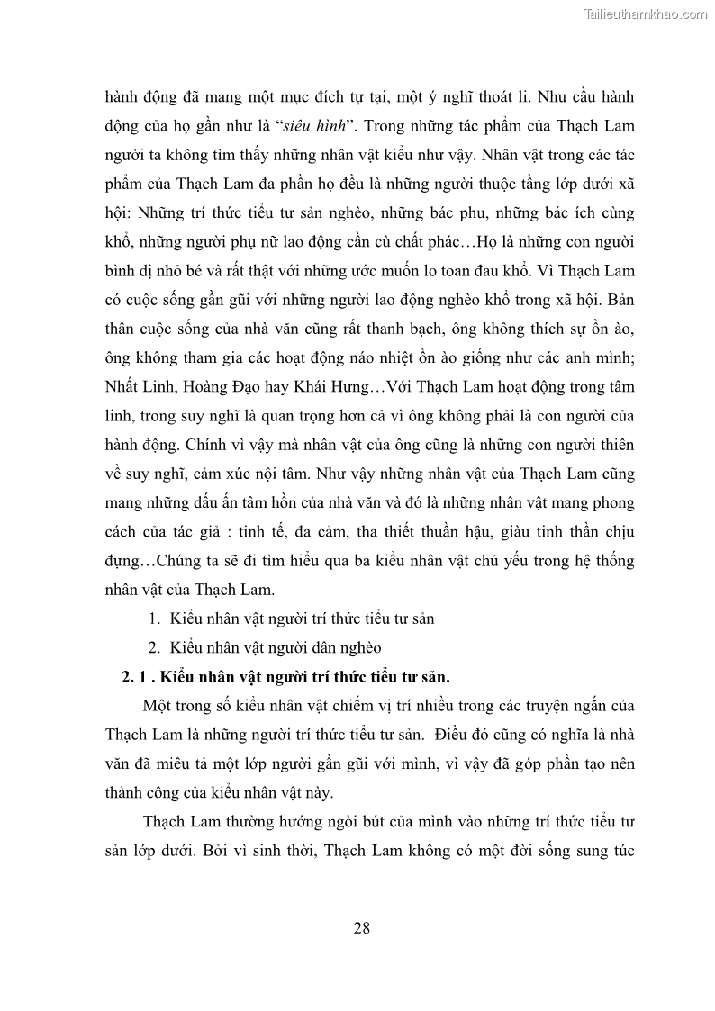 Luận văn thạc sĩ văn học Phong cách nghệ thuật truyện ngắn Thạch Lam - 3 Trang 30