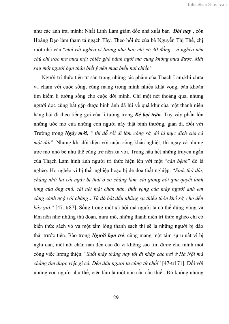 Luận văn thạc sĩ văn học Phong cách nghệ thuật truyện ngắn Thạch Lam - 3 Trang 31