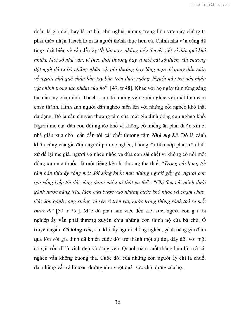 Luận văn thạc sĩ văn học Phong cách nghệ thuật truyện ngắn Thạch Lam - 4 Trang 38