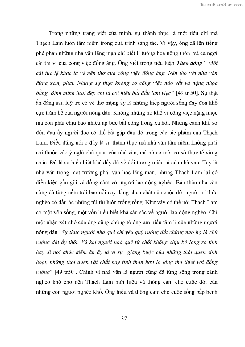 Luận văn thạc sĩ văn học Phong cách nghệ thuật truyện ngắn Thạch Lam - 4 Trang 39