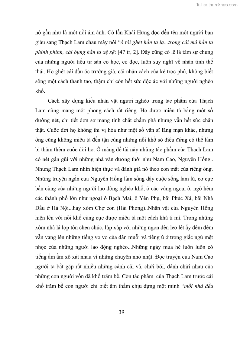 Luận văn thạc sĩ văn học Phong cách nghệ thuật truyện ngắn Thạch Lam - 4 Trang 41