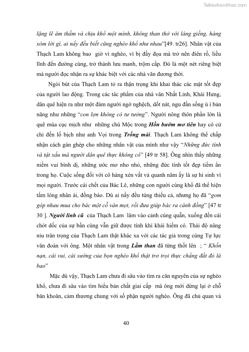 Luận văn thạc sĩ văn học Phong cách nghệ thuật truyện ngắn Thạch Lam - 4 Trang 42