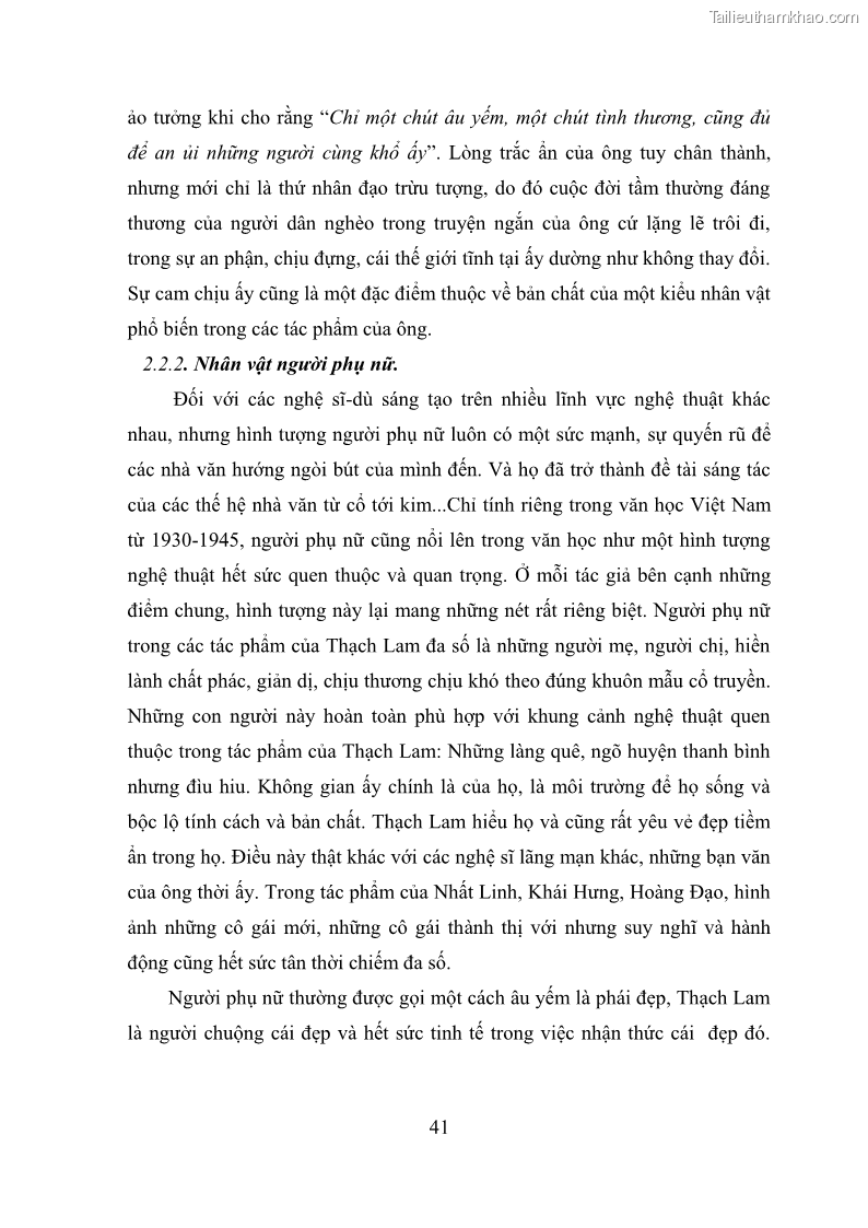 Luận văn thạc sĩ văn học Phong cách nghệ thuật truyện ngắn Thạch Lam - 4 Trang 43