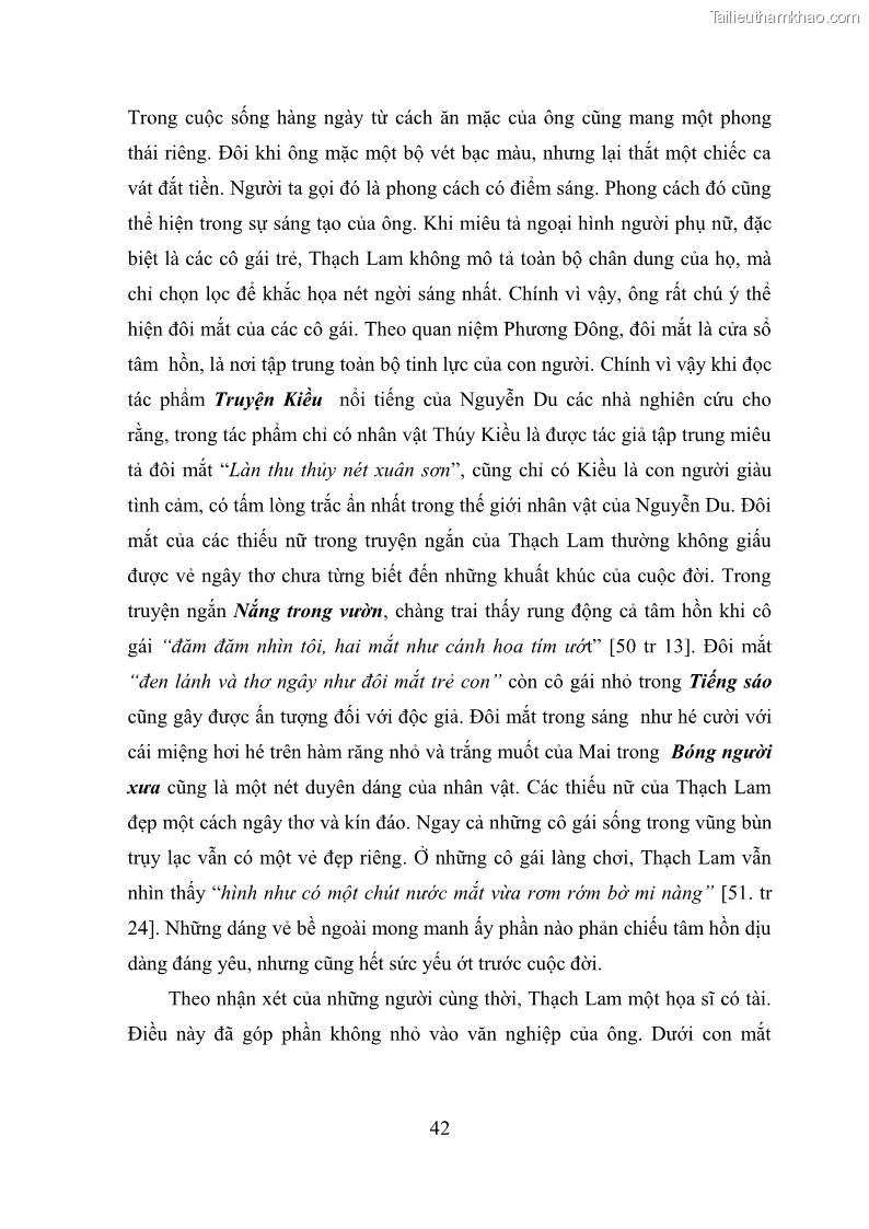 Luận văn thạc sĩ văn học Phong cách nghệ thuật truyện ngắn Thạch Lam - 4 Trang 44