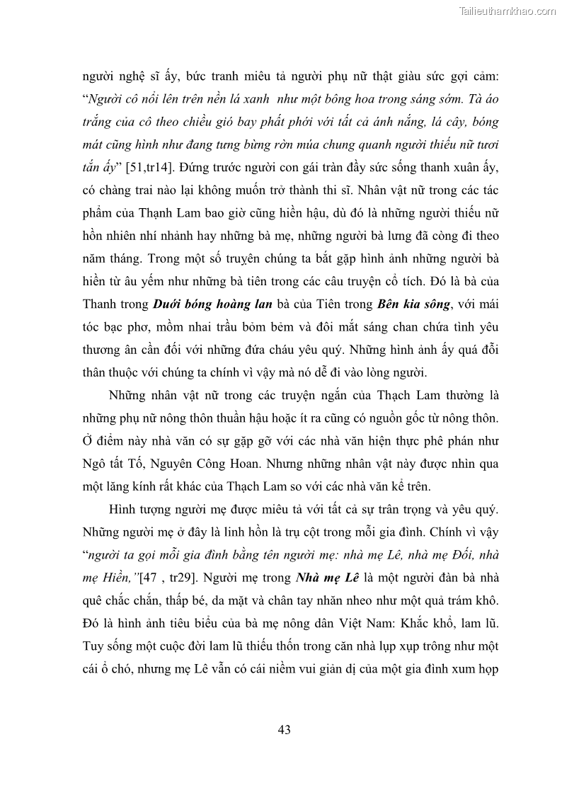 Luận văn thạc sĩ văn học Phong cách nghệ thuật truyện ngắn Thạch Lam - 4 Trang 45