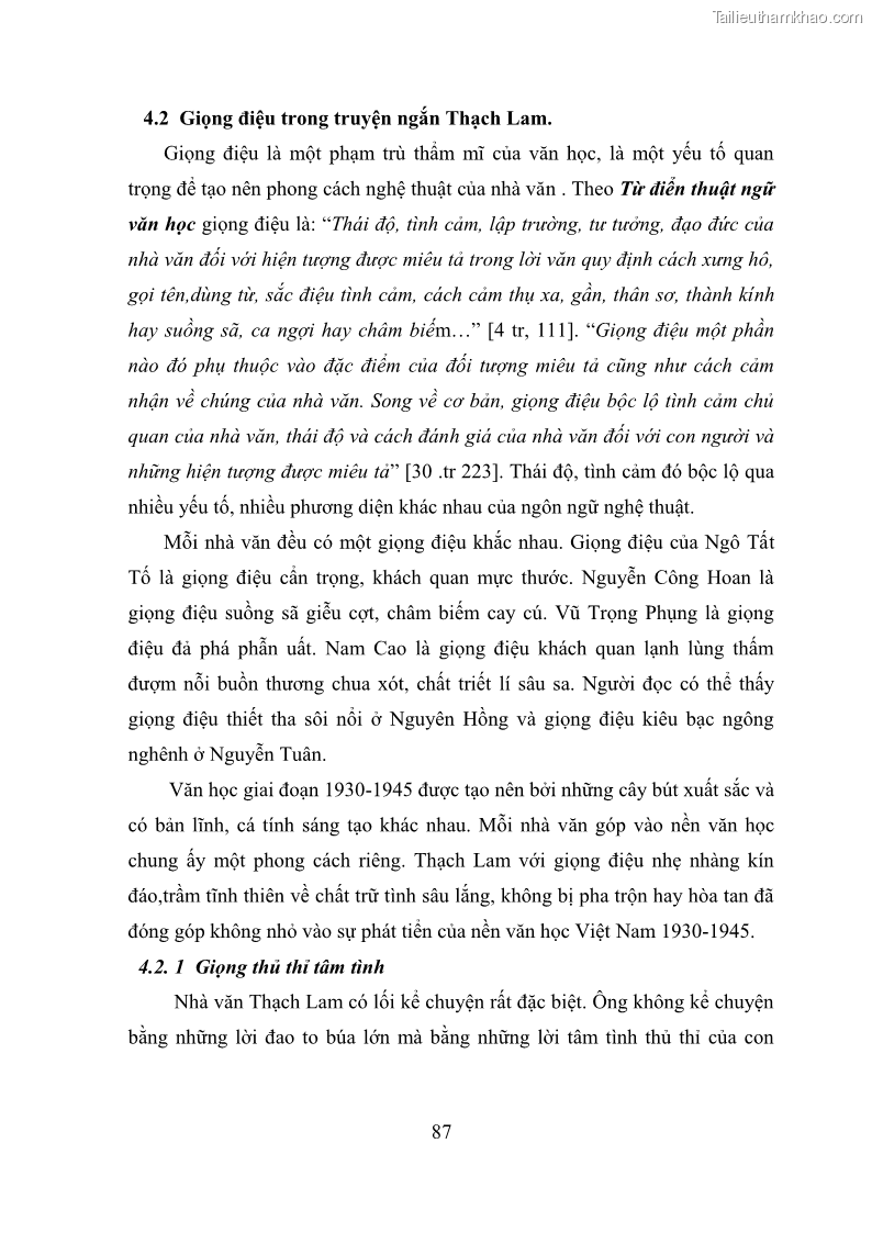 Luận văn thạc sĩ văn học Phong cách nghệ thuật truyện ngắn Thạch Lam - 8 Trang 89