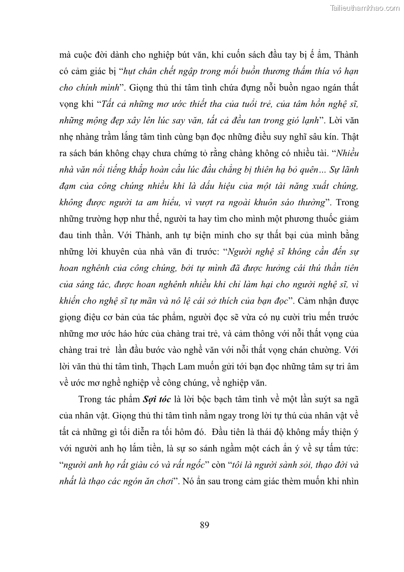 Luận văn thạc sĩ văn học Phong cách nghệ thuật truyện ngắn Thạch Lam - 8 Trang 91