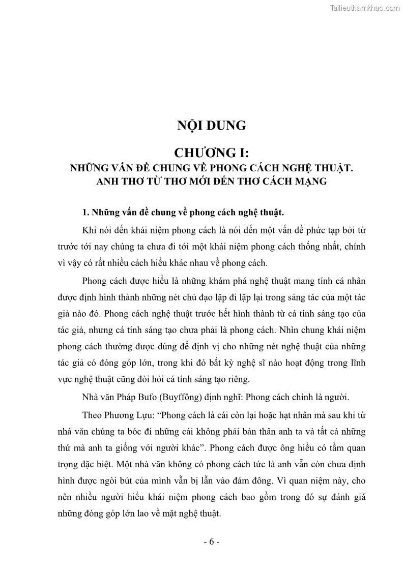 Luận văn thạc sĩ văn học Phong cách thơ Anh Thơ - 1 Trang 11