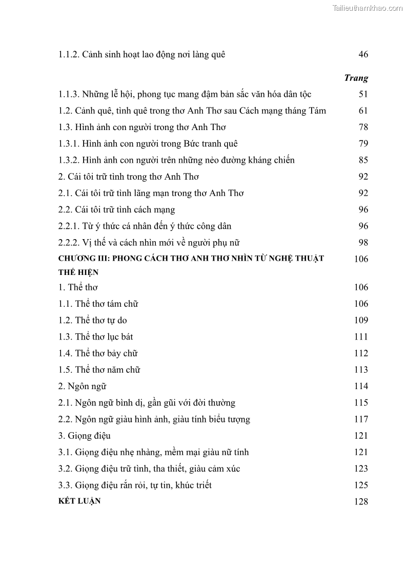 Luận văn thạc sĩ văn học Phong cách thơ Anh Thơ - 1 Trang 4