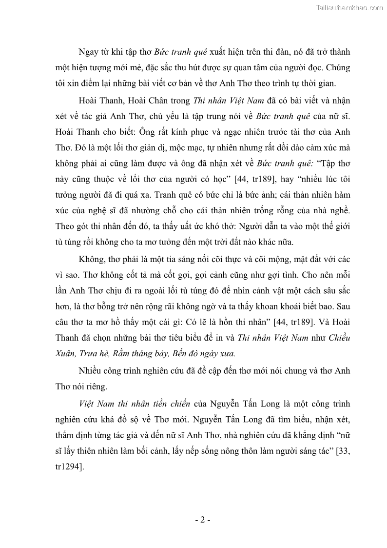 Luận văn thạc sĩ văn học Phong cách thơ Anh Thơ - 1 Trang 7