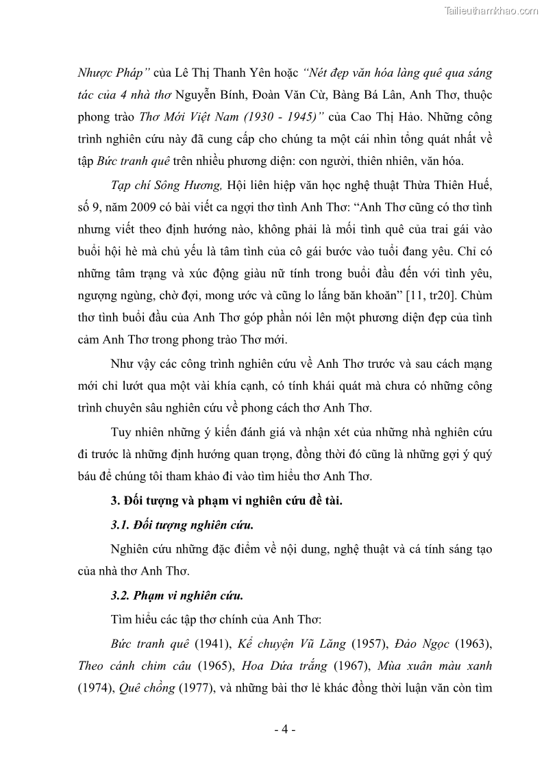 Luận văn thạc sĩ văn học Phong cách thơ Anh Thơ - 1 Trang 9