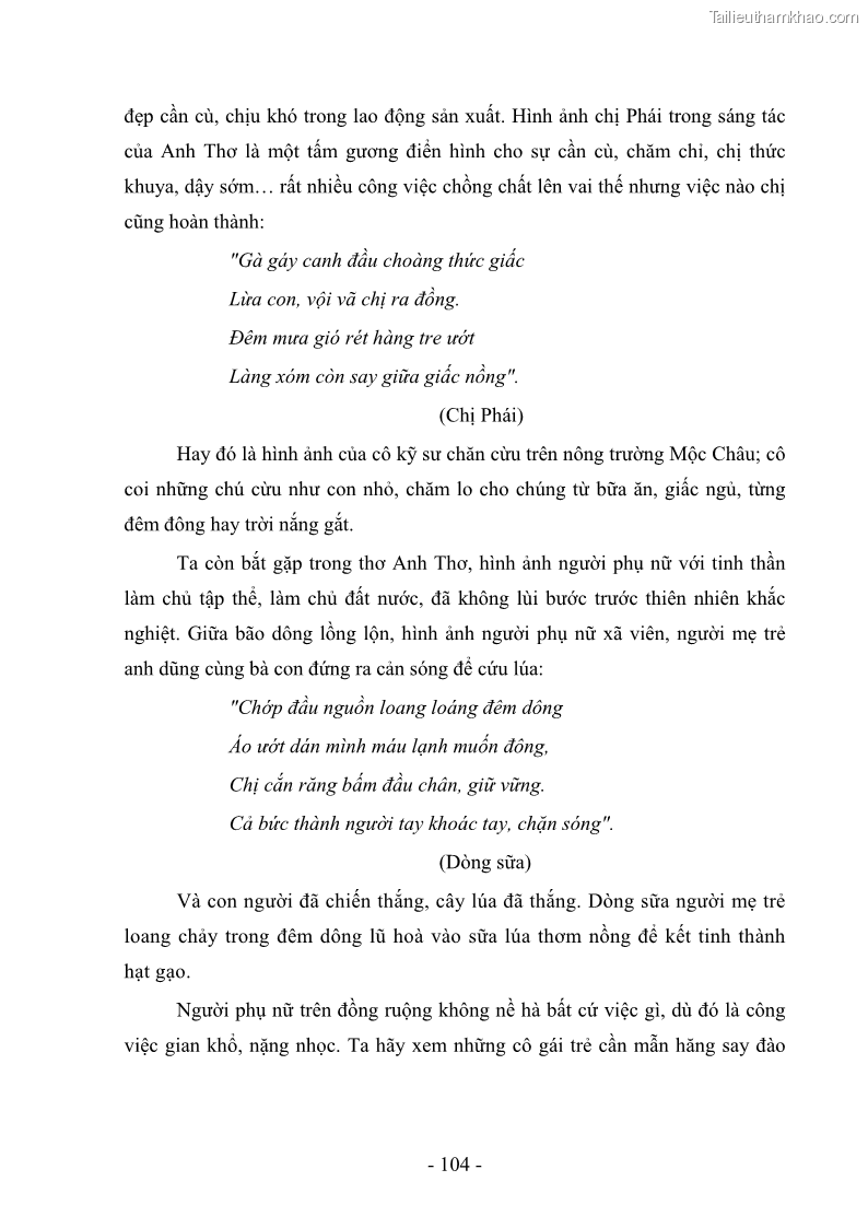 Luận văn thạc sĩ văn học Phong cách thơ Anh Thơ - 10 Trang 109