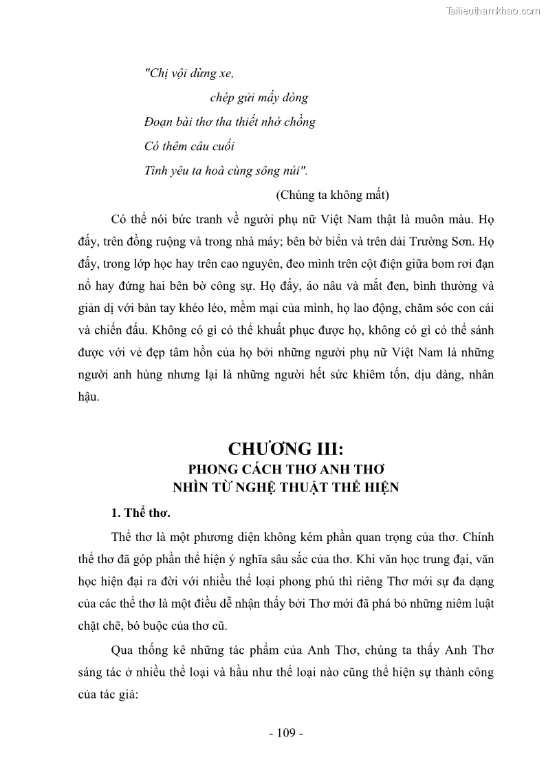Luận văn thạc sĩ văn học Phong cách thơ Anh Thơ - 10 Trang 114
