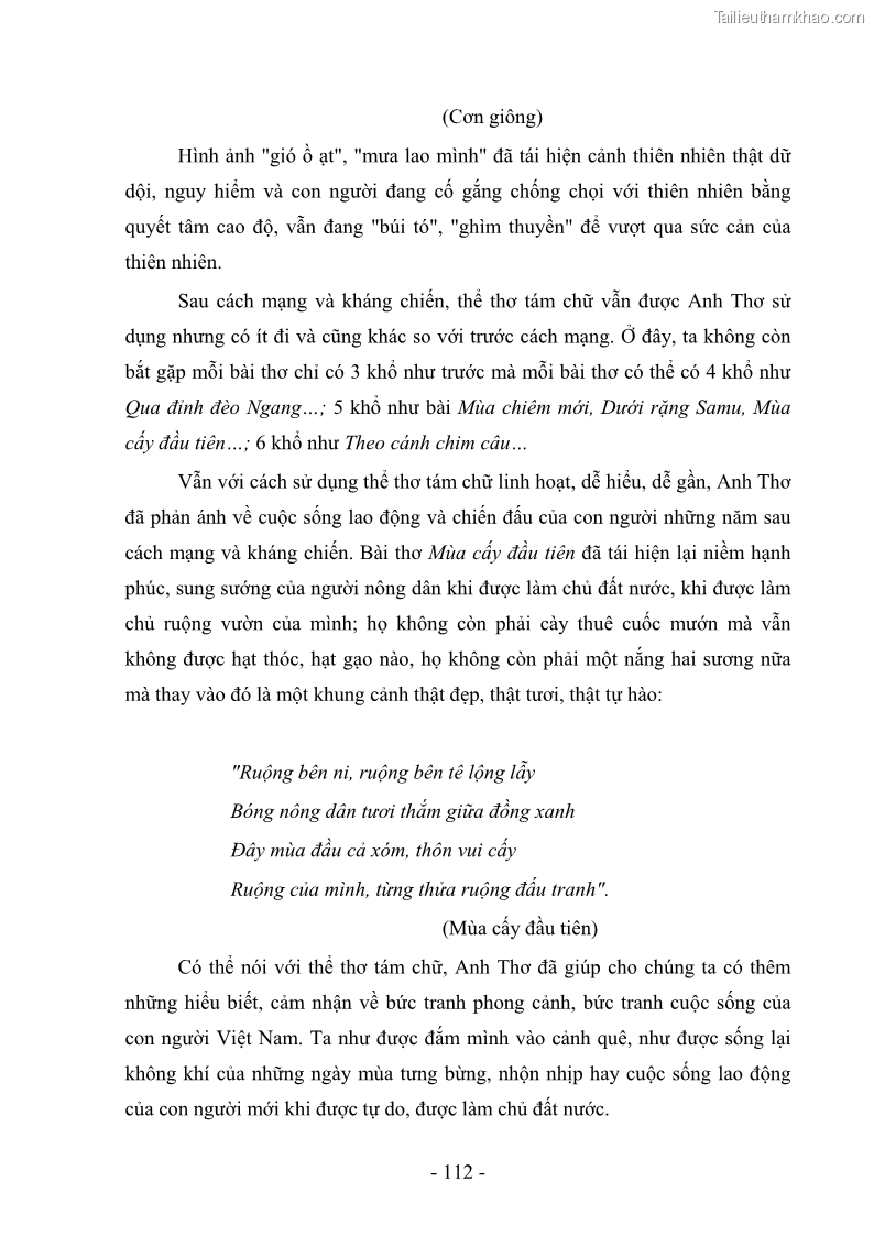 Luận văn thạc sĩ văn học Phong cách thơ Anh Thơ - 10 Trang 117