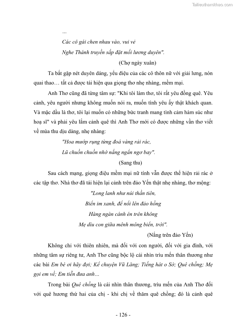 Luận văn thạc sĩ văn học Phong cách thơ Anh Thơ - 11 Trang 131