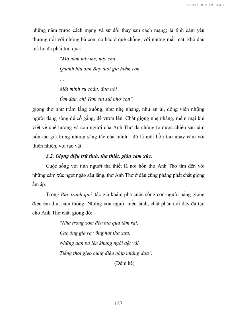 Luận văn thạc sĩ văn học Phong cách thơ Anh Thơ - 11 Trang 132