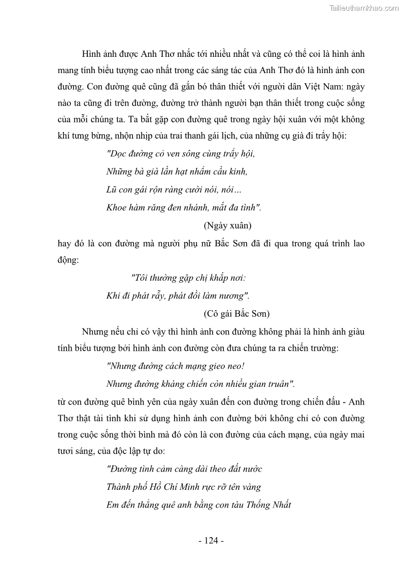Luận văn thạc sĩ văn học Phong cách thơ Anh Thơ - 11 Trang 129