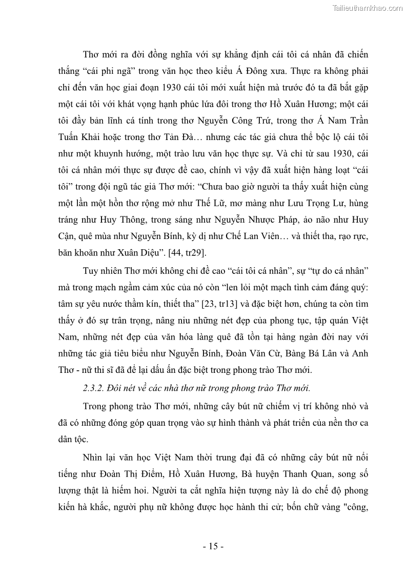 Luận văn thạc sĩ văn học Phong cách thơ Anh Thơ - 2 Trang 20