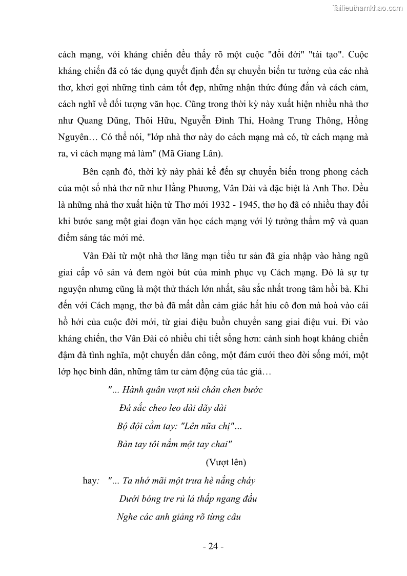 Luận văn thạc sĩ văn học Phong cách thơ Anh Thơ - 3 Trang 29