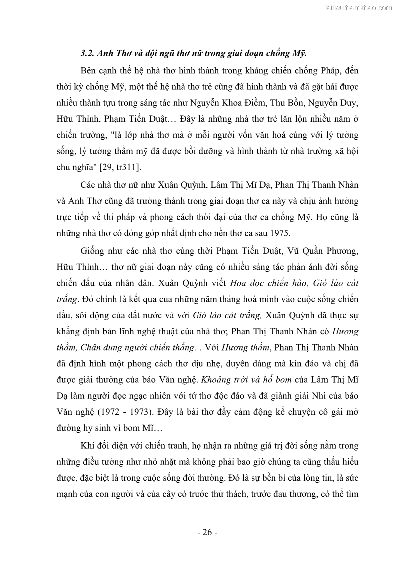 Luận văn thạc sĩ văn học Phong cách thơ Anh Thơ - 3 Trang 31