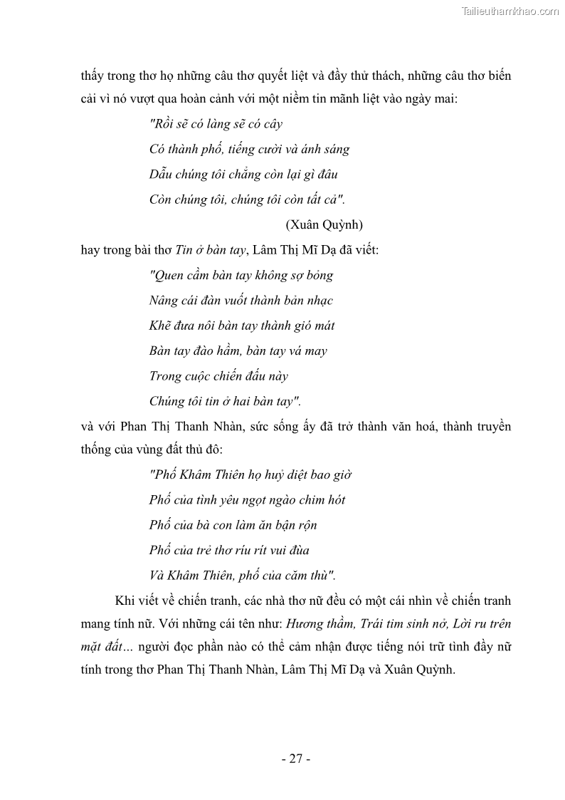 Luận văn thạc sĩ văn học Phong cách thơ Anh Thơ - 3 Trang 32