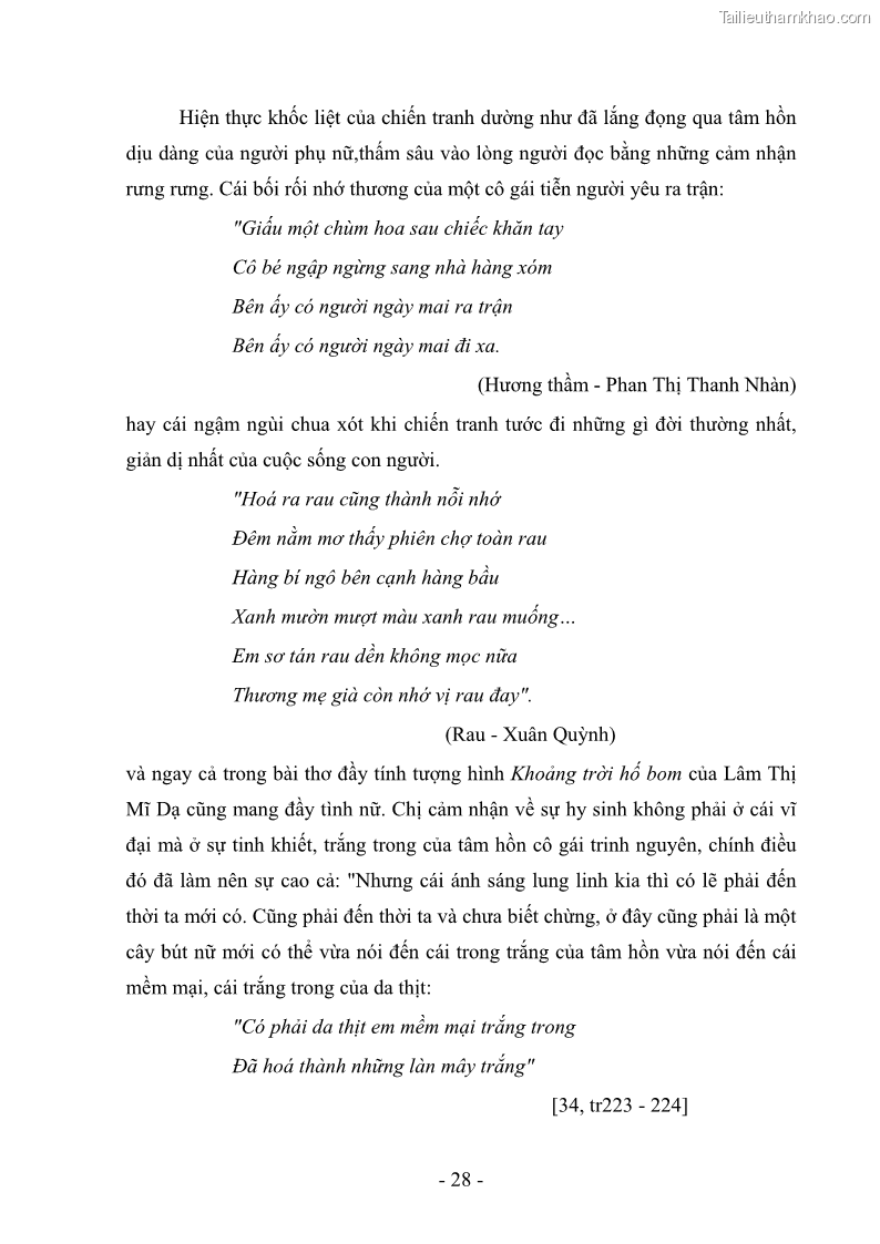 Luận văn thạc sĩ văn học Phong cách thơ Anh Thơ - 3 Trang 33