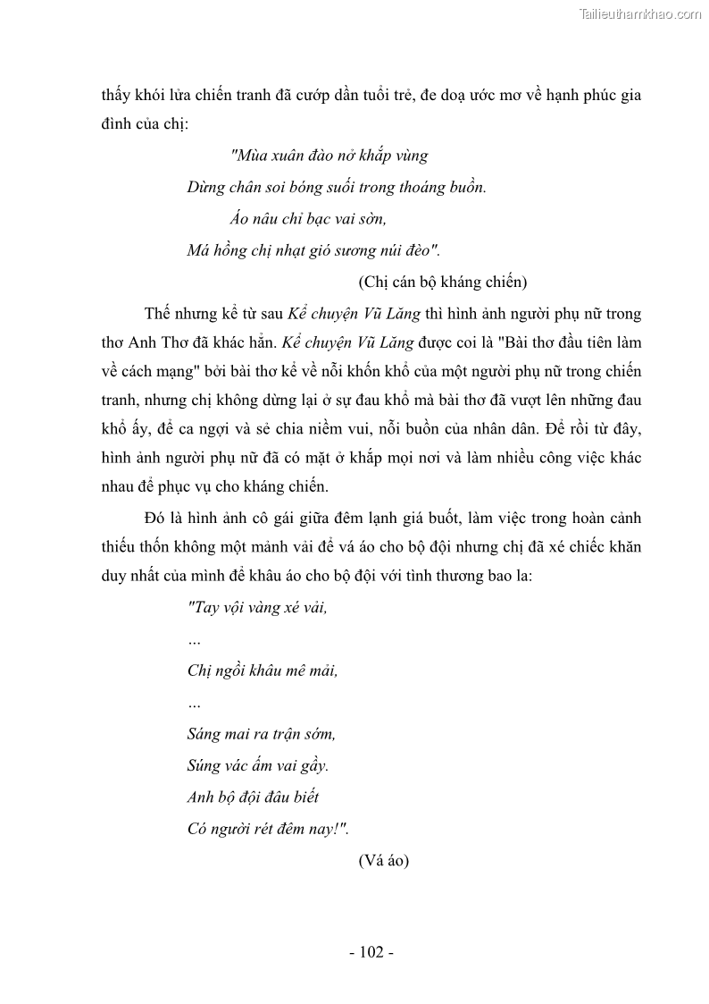 Luận văn thạc sĩ văn học Phong cách thơ Anh Thơ - 9 Trang 107