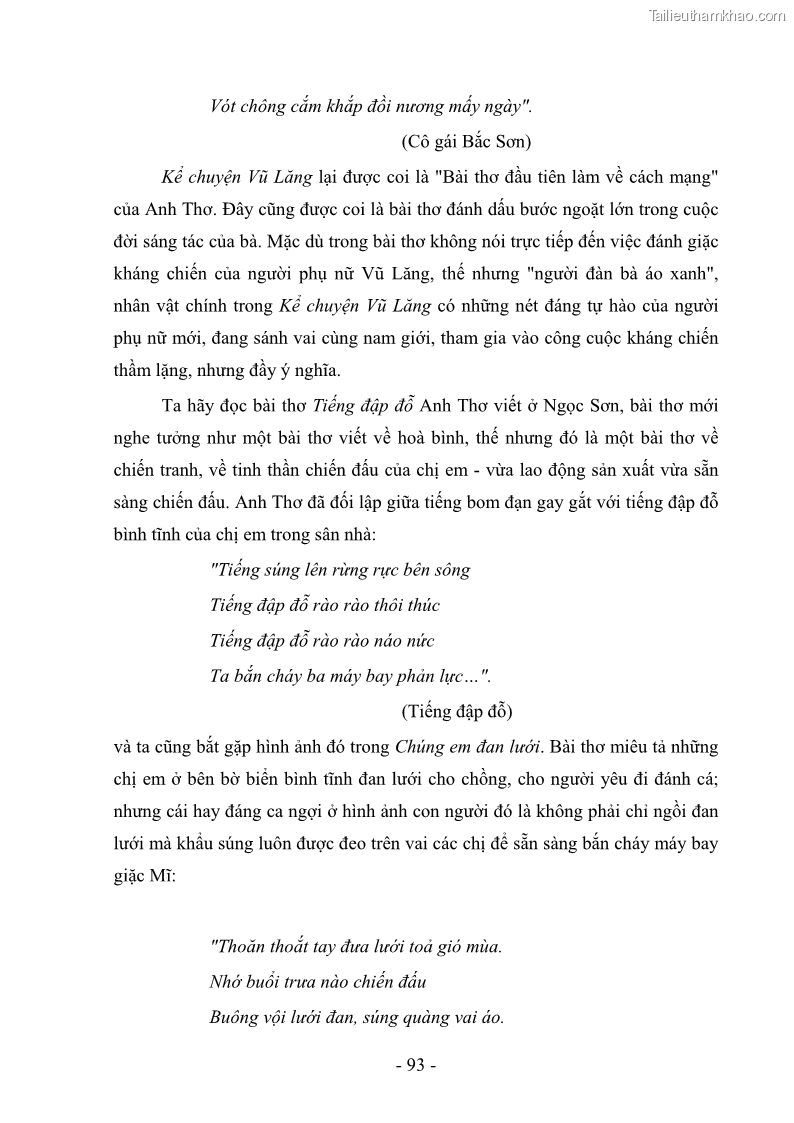 Luận văn thạc sĩ văn học Phong cách thơ Anh Thơ - 9 Trang 98