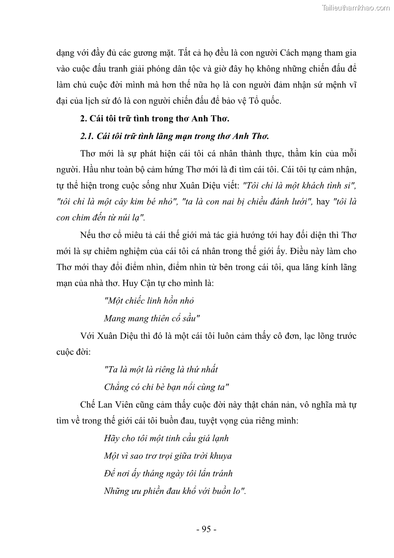 Luận văn thạc sĩ văn học Phong cách thơ Anh Thơ - 9 Trang 100