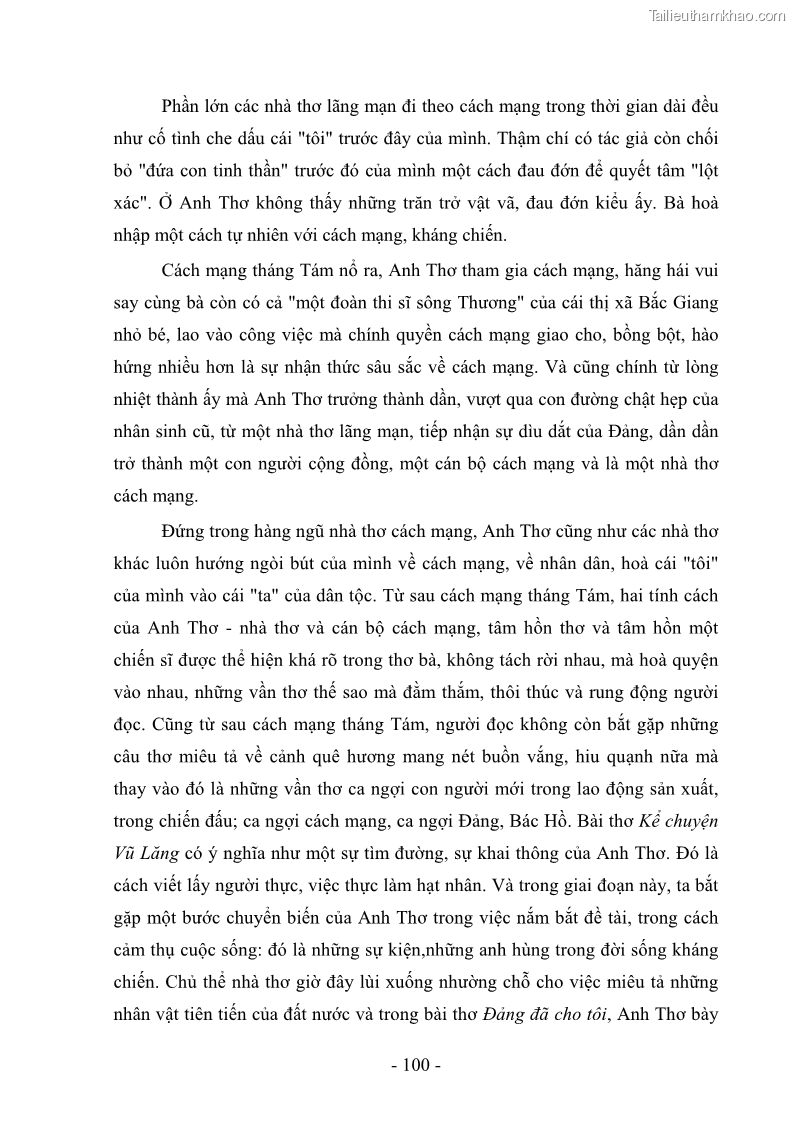 Luận văn thạc sĩ văn học Phong cách thơ Anh Thơ - 9 Trang 105