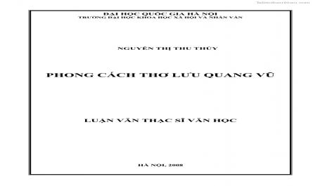 Luận văn thạc sĩ văn học Phong cách thơ Lưu Quang Vũ - 1