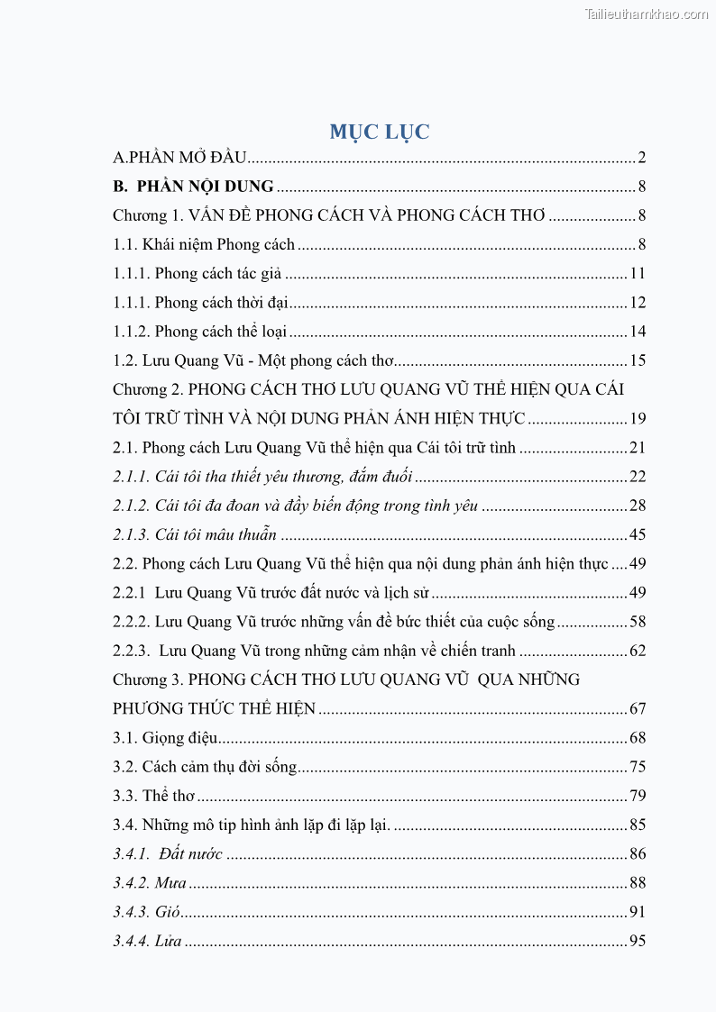 Luận văn thạc sĩ văn học Phong cách thơ Lưu Quang Vũ - 1 Trang 2