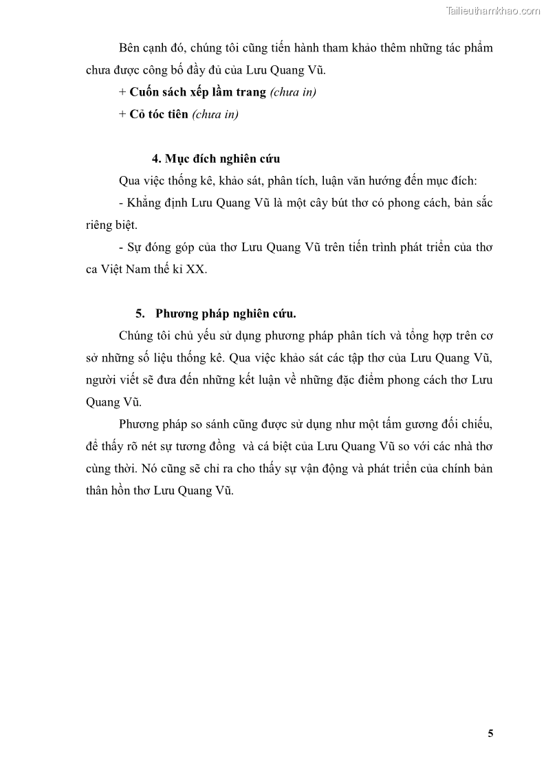 Luận văn thạc sĩ văn học Phong cách thơ Lưu Quang Vũ - 1 Trang 9