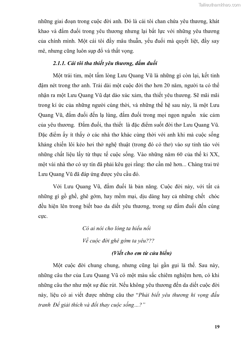 Luận văn thạc sĩ văn học Phong cách thơ Lưu Quang Vũ - 2 Trang 23
