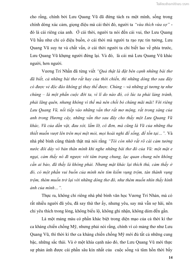 Luận văn thạc sĩ văn học Phong cách thơ Lưu Quang Vũ - 2 Trang 18