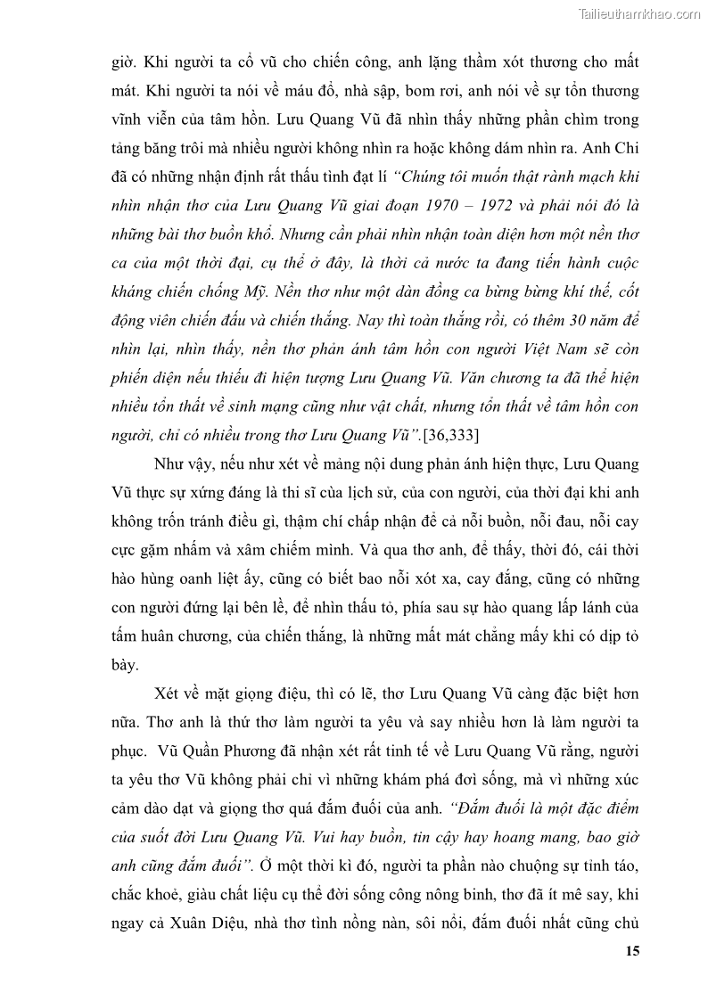 Luận văn thạc sĩ văn học Phong cách thơ Lưu Quang Vũ - 2 Trang 19