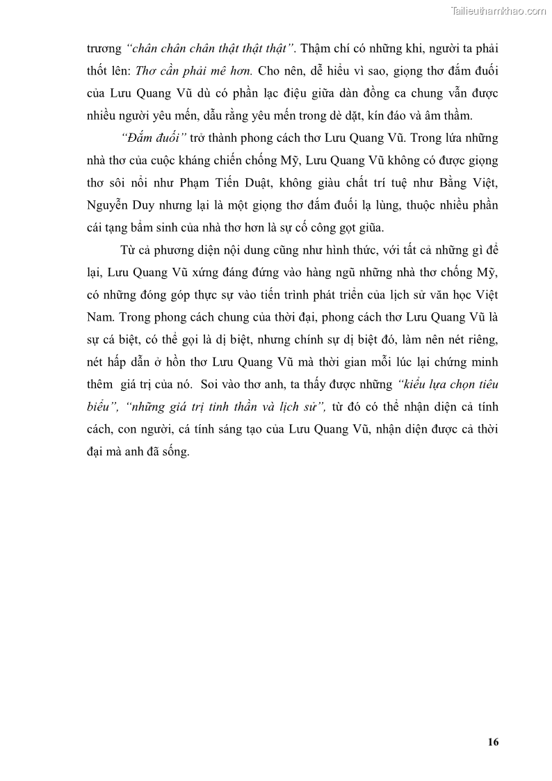 Luận văn thạc sĩ văn học Phong cách thơ Lưu Quang Vũ - 2 Trang 20