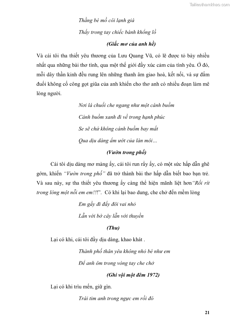 Luận văn thạc sĩ văn học Phong cách thơ Lưu Quang Vũ - 3 Trang 25