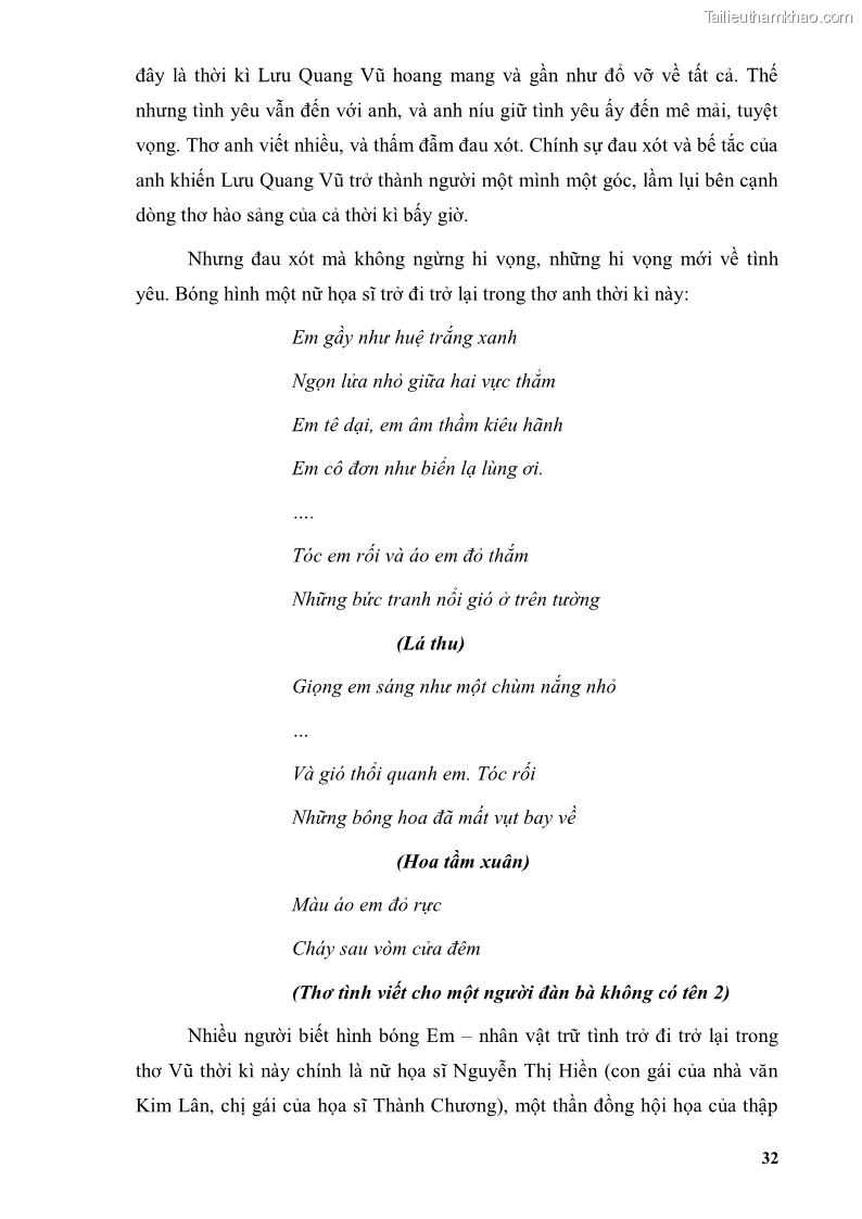 Luận văn thạc sĩ văn học Phong cách thơ Lưu Quang Vũ - 3 Trang 36