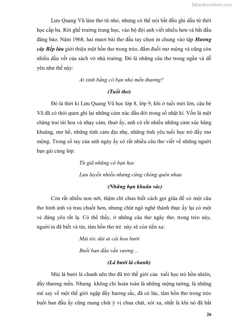 Luận văn thạc sĩ văn học Phong cách thơ Lưu Quang Vũ - 3 Trang 30