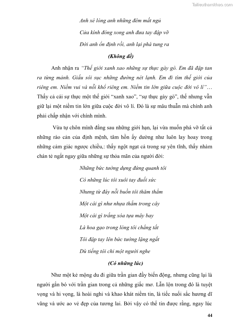 Luận văn thạc sĩ văn học Phong cách thơ Lưu Quang Vũ - 4 Trang 48