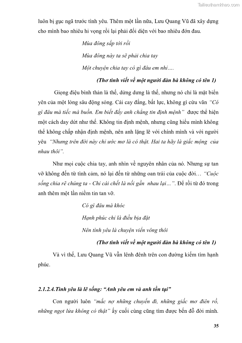 Luận văn thạc sĩ văn học Phong cách thơ Lưu Quang Vũ - 4 Trang 39