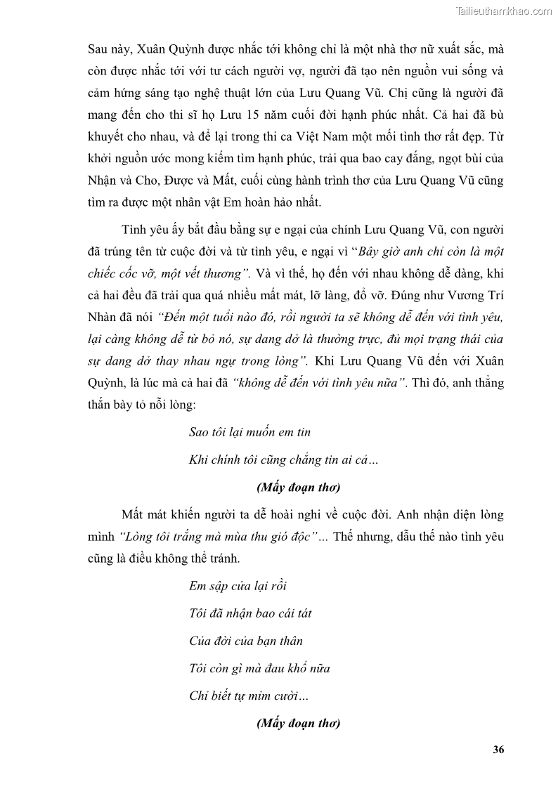 Luận văn thạc sĩ văn học Phong cách thơ Lưu Quang Vũ - 4 Trang 40