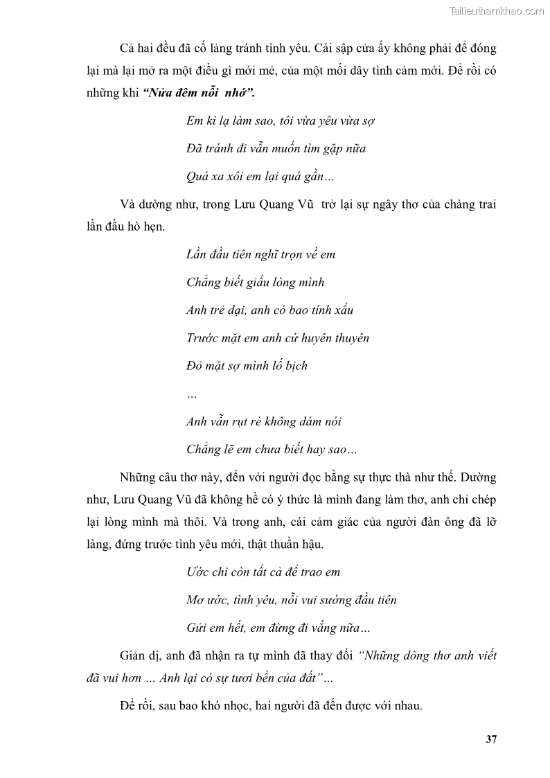 Luận văn thạc sĩ văn học Phong cách thơ Lưu Quang Vũ - 4 Trang 41