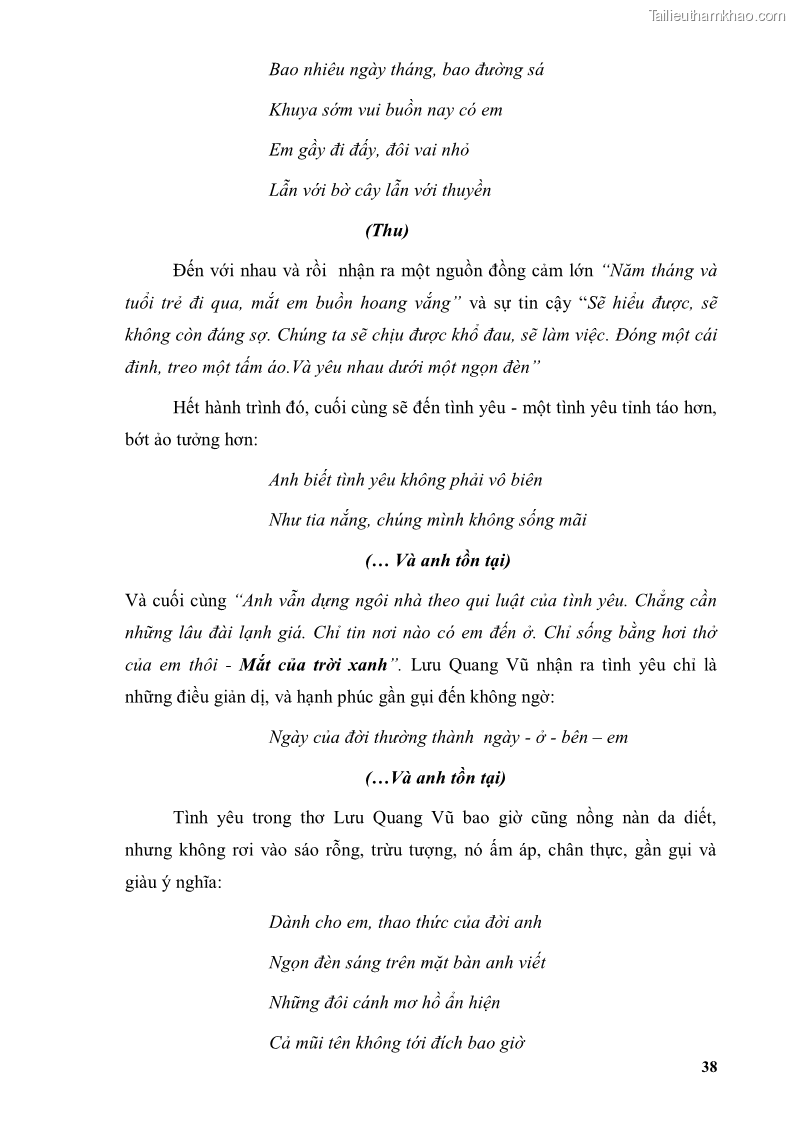 Luận văn thạc sĩ văn học Phong cách thơ Lưu Quang Vũ - 4 Trang 42
